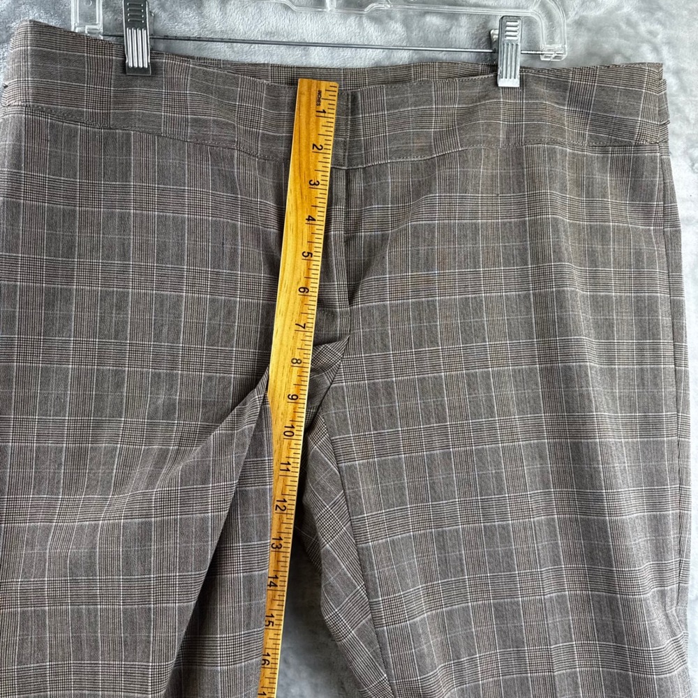 City Unltd The St. Louie Pant Womens 14 Brown Plaid Straight Leg Trousers (1749) - Picture 7 of 9